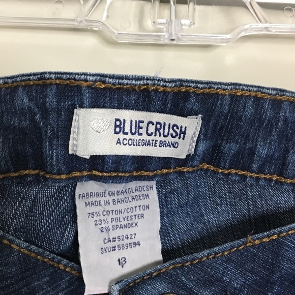 BLUE Crush A Collegiate brand stonewashed denim jeans Size 13 - Picture 5 of 8